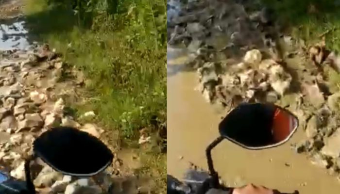 Beredar Video Jalan Rusak Parah di Kangean, Warga Mengeluh Minta Bupati Sumenep Tanggung Jawab
