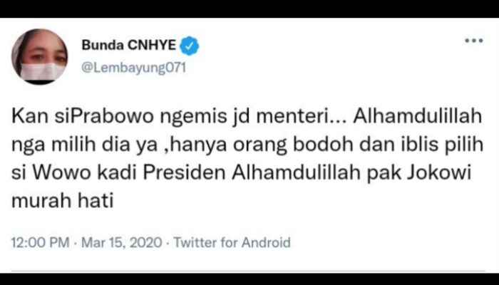 Terbongkar! Pendukung Prabowo Ini Dulu Bilang Hanya Orang Bodoh dan Iblis yang Dukung Prabowo Jadi Presiden