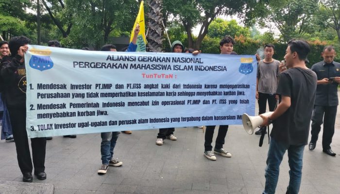 PMII Demo Kantor PT IMIP di Jakarta Terkait Ledakan Smelter