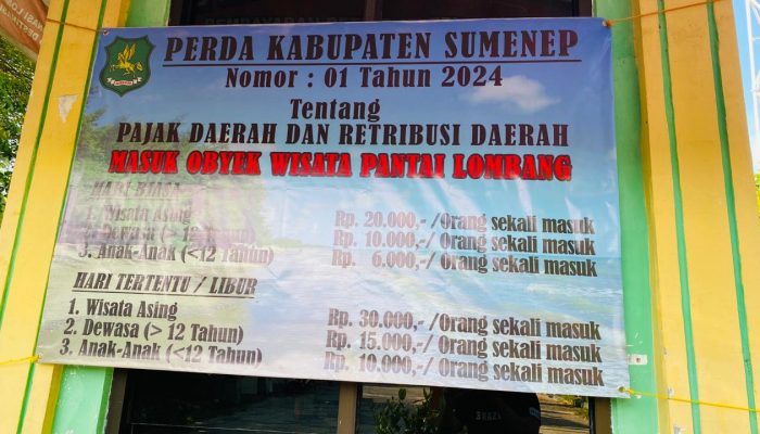 Harga Tiket Pantai Lombang Sumenep Diduga Langgar Perda