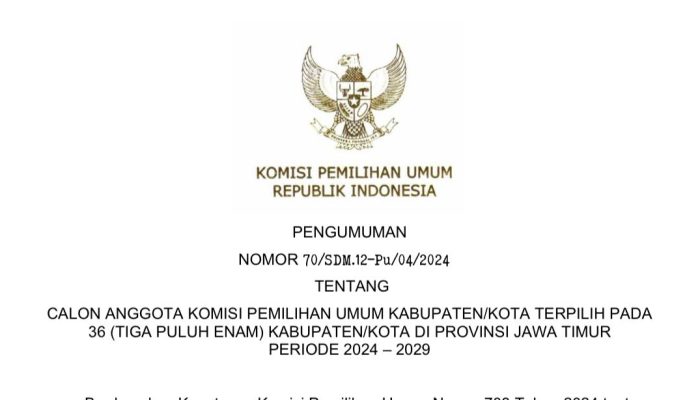 4 Petahana Gugur, Komisioner KPU Sumenep Periode 2024-2029 Full Diisi Wajah Baru