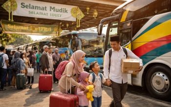 Gambar ilustrasi mudik Lebaran.