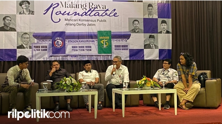 Sharing Session bertajuk, ‘Malang Raya Roundtable: Mencari Konsesus Publik Jelang Derby Jatim’ yang digelar GEN Malang Raya di kawasan Klojen, Kota Malang, Rabu (15/4/2026).