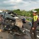 Kondisi mobil Gus Hilman yang kecelakaan di tol.