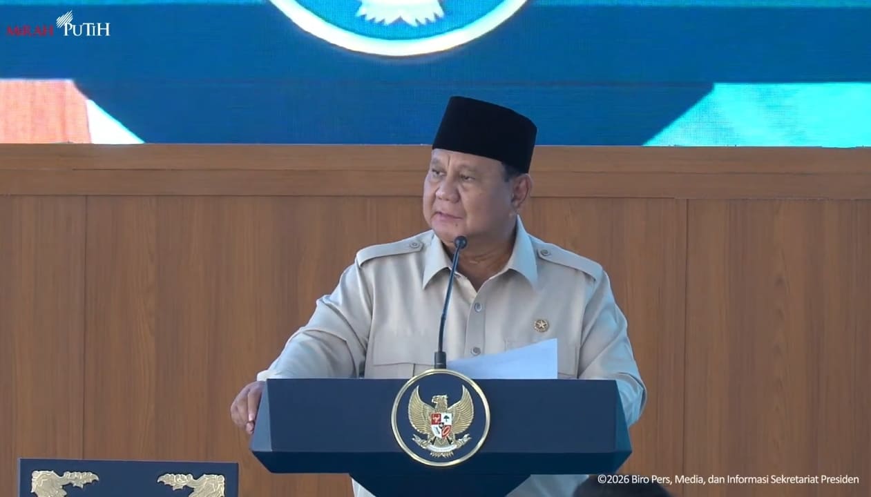 Presiden Prabowo Subianto saat meresmikan Museum Marsinah dan rumah singgah di Nganjuk, Jawa Timur, Sabtu (16/5/2026). [Tangkapan layar channel Youtube Sekretariat Presiden]