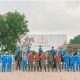Siswa SMA Taruna Nusantara Kampus Cimahi latihan ekskul berkuda.