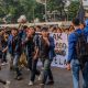 Aksi demonstrasi mahasiswa USM di depan Gedung DPR RI, Senayan, Jakarta Pusat, pada Senin (15/6/2026).