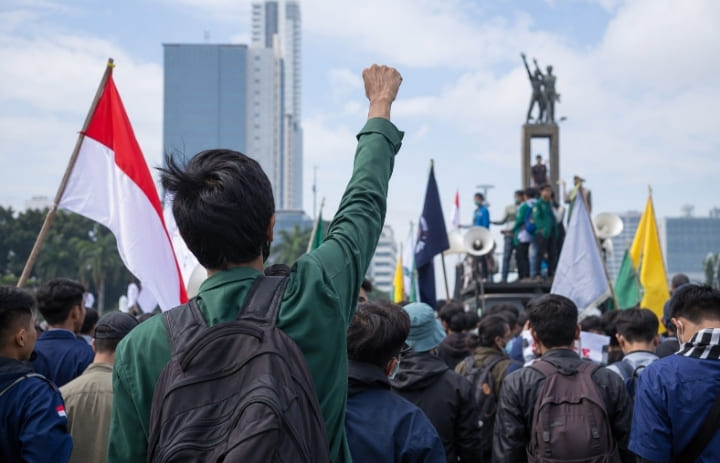 Ilustrasi demo mahasiswa.