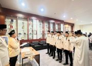 Pelantikan Dewan Perwakilan Mahasiswa (DPM) dan Badan Eksekutif Mahasiswa Keluarga Mahasiswa (BEM KM) Universitas Bahaudin Mudhary (Uniba) Madura periode 2026-2027 pada Kamis (11/6/2027).
