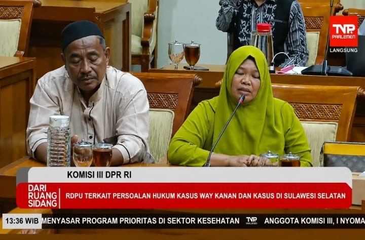 Suami istri pedagang bensin eceran di Kabupaten Way Kanan, Lampung, bernama Hartono dan Supiah yang diduga menjadi korban kriminalisasi dan pemerasan.
