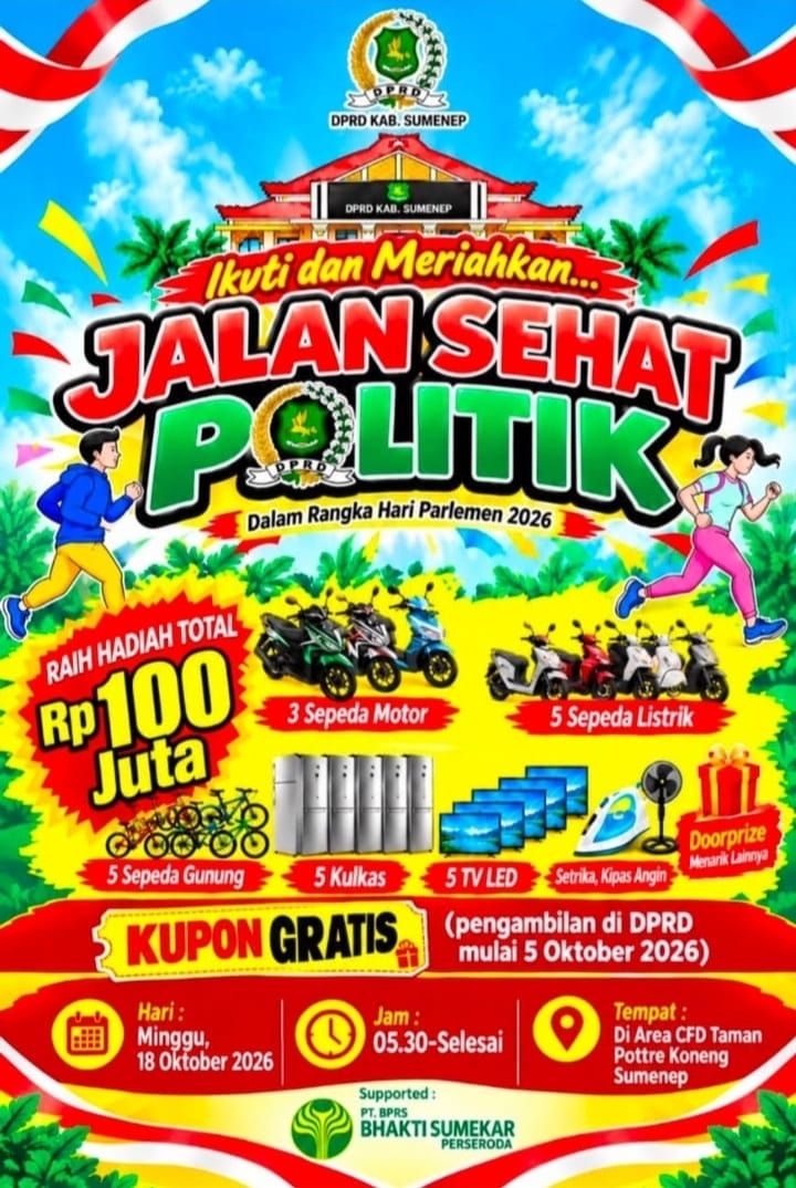 Poster Jalan Sehat Politik yang akan digelar DPRD Sumenep.