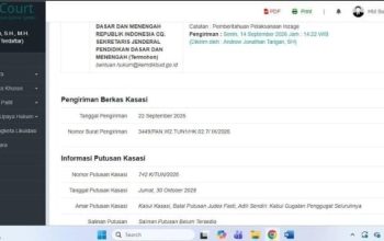 Foto tangkapan layar bukti putusan MA soal gugatan suket penyetaraan ijazah Gibran yang diunggah Denny Indrayana di X.